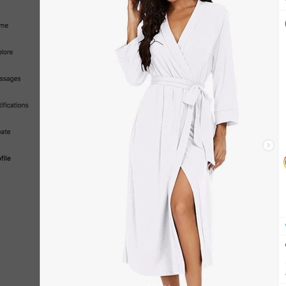 White Robe Soft Robe Bathrobe - Picture 1 of 6